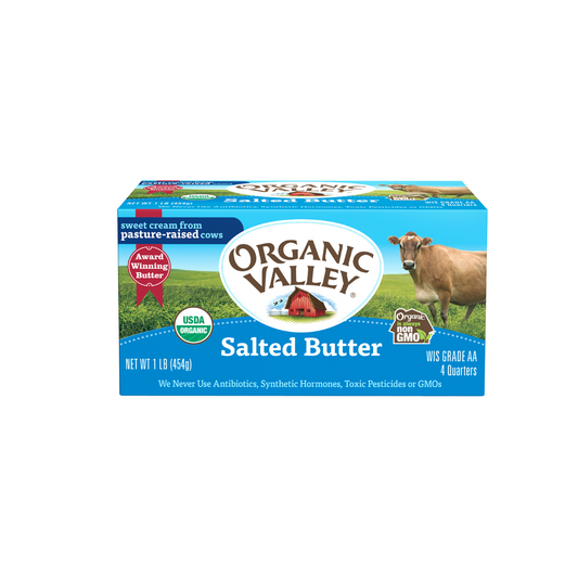 Organic Valley Salted Butter,1 lb, 4 quarters